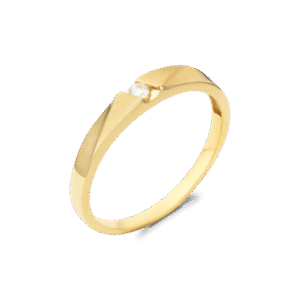 Nhẫn cưới vàng Peonia 14K đá Moissanite