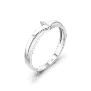 Nhẫn cưới vàng trắng Peonia 14K kim cương Lab-grow