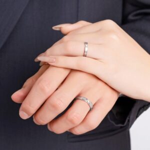 Nhẫn cưới vàng trắng Peonia 14K Aurora Love