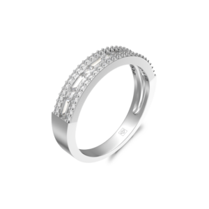 nhẫn cưới vàng trắng 18k đá cz