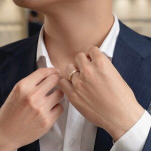 Nhẫn cưới vàng Peonia 14K đá Moissanite