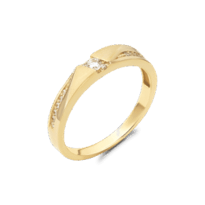 Nhẫn cưới vàng Peonia 14K đá Moissanite