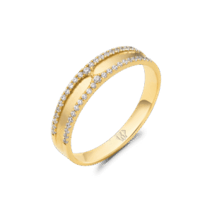 Nhẫn cưới vàng nguyện ước Peonia 14K đá CZ