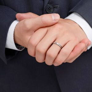 Nhẫn cưới vàng trắng Peonia 14K Aurora Love