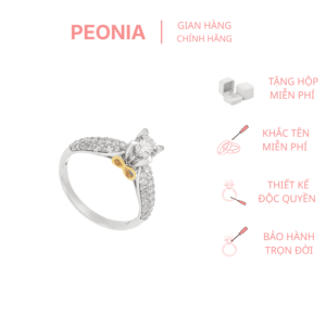nhẫn cầu hôn peonia vàng 18k