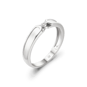 Nhẫn cưới vàng trắng Peonia 14K kim cương Lab-grow