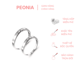 Nhẫn đôi Peonia bạc đá CZ 2026