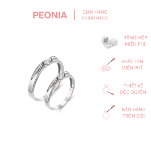 Nhẫn dôi Peonia bạc đá CZ