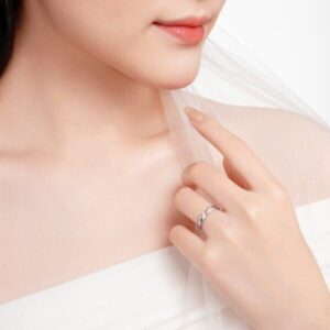 Nhẫn dôi Peonia bạc đá CZ