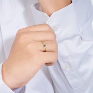 nhẫn đôi peonia vàng ý 14k velvet