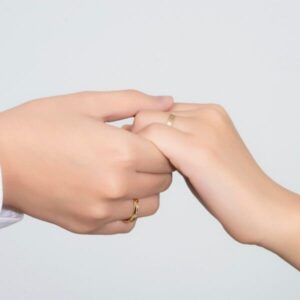 nhẫn đôi Peonia vàng ý 14k