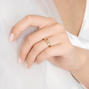 nhẫn đôi peonia vàng ý 14k đá cz