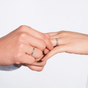 Nhẫn kim cương Peonia bạch kim