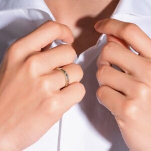 Nhẫn kim cương Peonia bạch kim