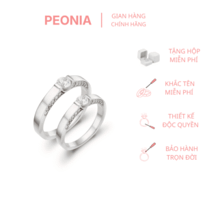 Nhẫn kim cương Peonia vàng 18k