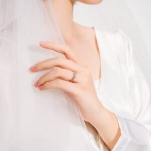 Nhẫn kim cương Peonia vàng hồng 14k