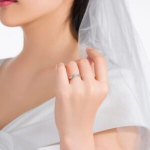 nhẫn kim cương Peonia vàng trắng 14k